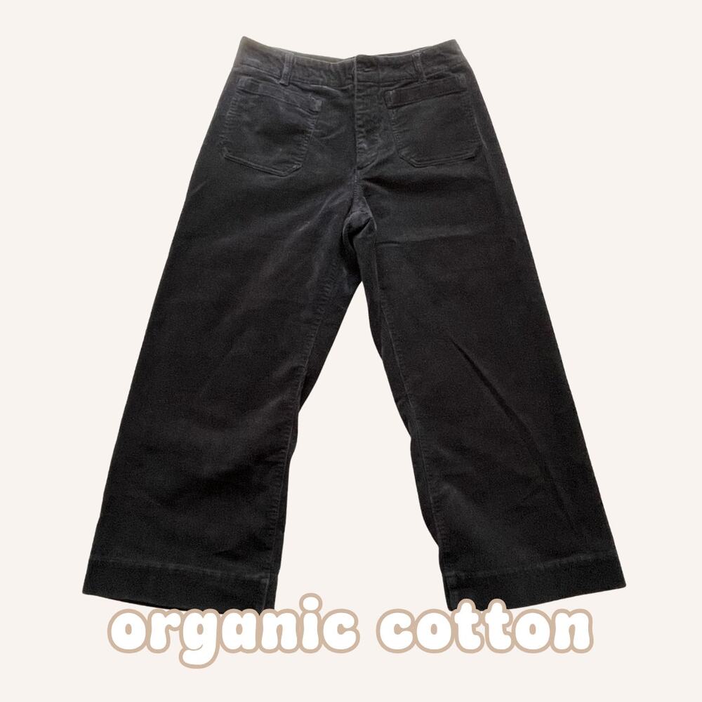 QUINCE corduroy pants, black size 8 wide leg, EUC
